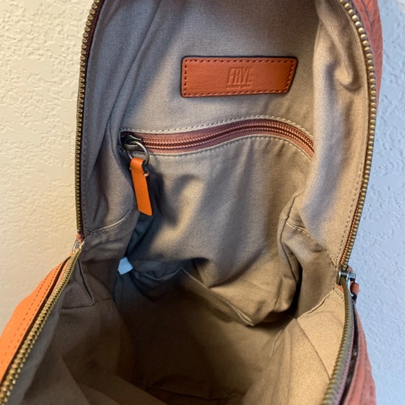 NWOT Frye Brown Leather Backpack - “Lena Zip” Collection - Picture 8 of 8